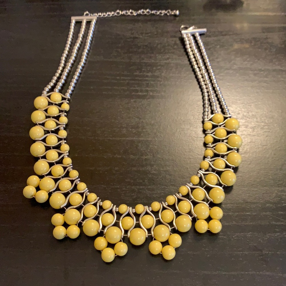 Yellow beaded necklace